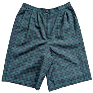 Pendleton Black Watch Tartan Plaid Vintage 70s Virgin Wool Shorts Size 12